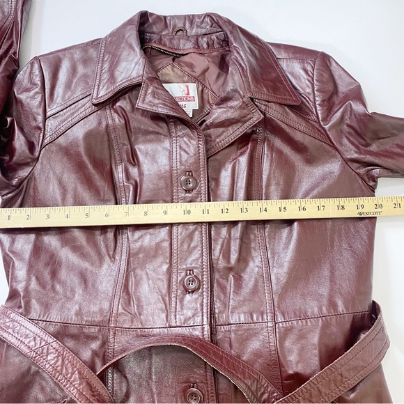 Classic Directions Leather Chestnut Button Front Fully Lined Leather Jacket Sz12 - Picture 6 of 12